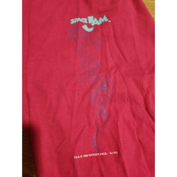 Space Jam 1996 Vintage Pajamas Set Top And Pants Size Large Pink Pre-Owned - Picture 6 of 14
